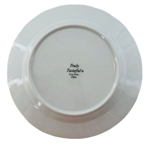 6 Vintage Truly Tasteful Floral Dessert Bread Plates Pink Roses Gold Trim 7.5" - Picture 15 of 15